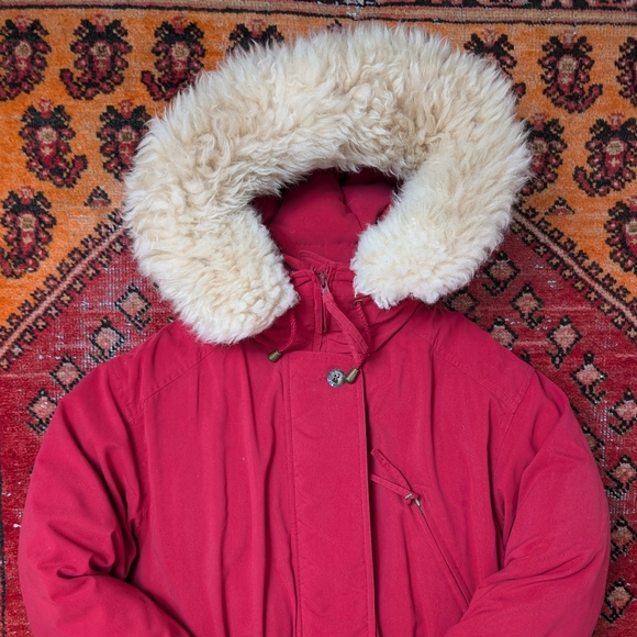 SIZE SMALL - Vintage Eddie Bauer Red Down Parka - Picture 3 of 11